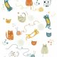 Copertina Lettino Neonato Cotone Gots - Gatti