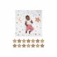 KIT PRIMO ANNO WRITTEN IN THE STARS - COPERTINA SWADDLE IN MUSSOLA DI COTONE + 14 CARDS - PER I BEBE` PIU` SOCIAL