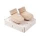 SCARPINE BABBUCCE NEONATO IN COTONE BIOLOGICO STAMPATO BEIGE