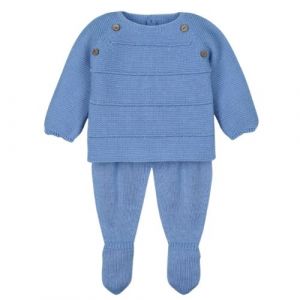 Completo Neonato Nascita in Filo di Cotone Celeste - Mac Illusion
