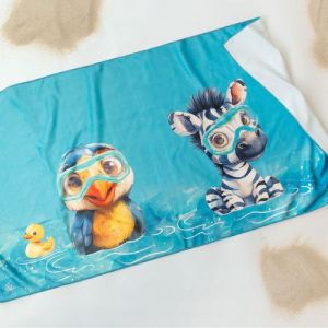 Telo Mare Bambini in Microfibra - Celeste