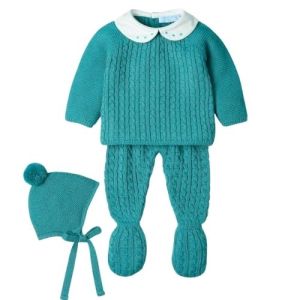 COMPLETO NASCITA NEONATO IN MISTO LANA - ELEGANZA