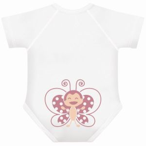 BODY TAGLIA UNICA 0-36 MESI PER NEONATO E BIMBO IN COTONE BIO 4SEASON FARFALLA