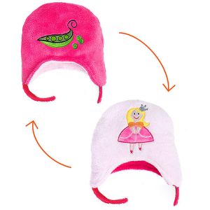 CAPPELLO INVERNALE BAMBINO REVERSIBILE IN PILE PRINCIPESSA / PISELLINO