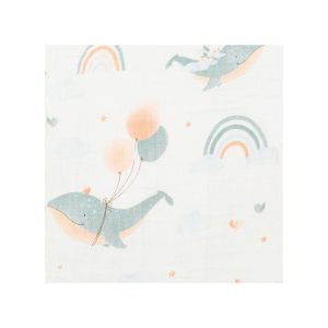 COPERTINA NEONATO IN MUSSOLA DI BAMBOO 120X120 CM - MOBY