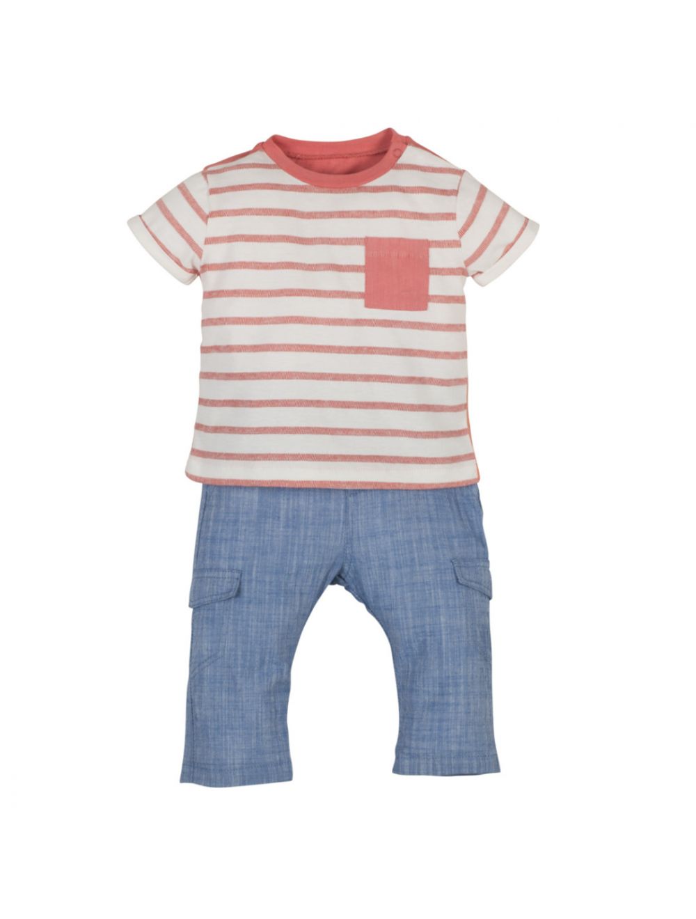 COMPLETO ESTIVO NEONATO BAMBINO BIO MAGLIA E PANTALONE JEANS 3