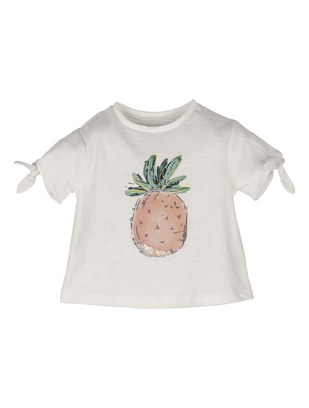 MAGLIA BAMBINA BIO CON PAILLETTES ANANAS 2 - 8 ANNI