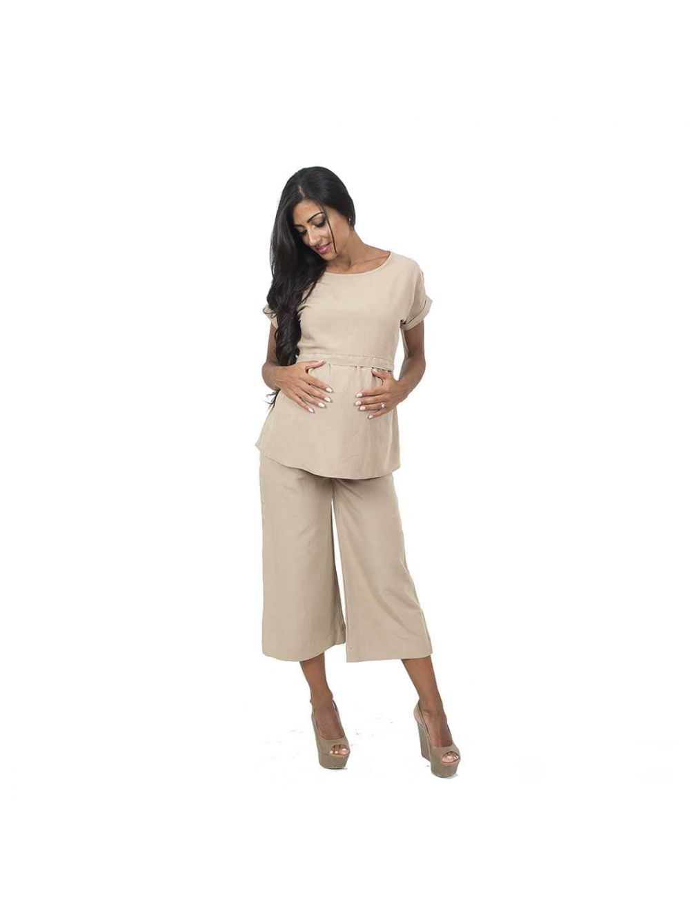 Maglietta premaman estiva in lino abbigliamento premaman online