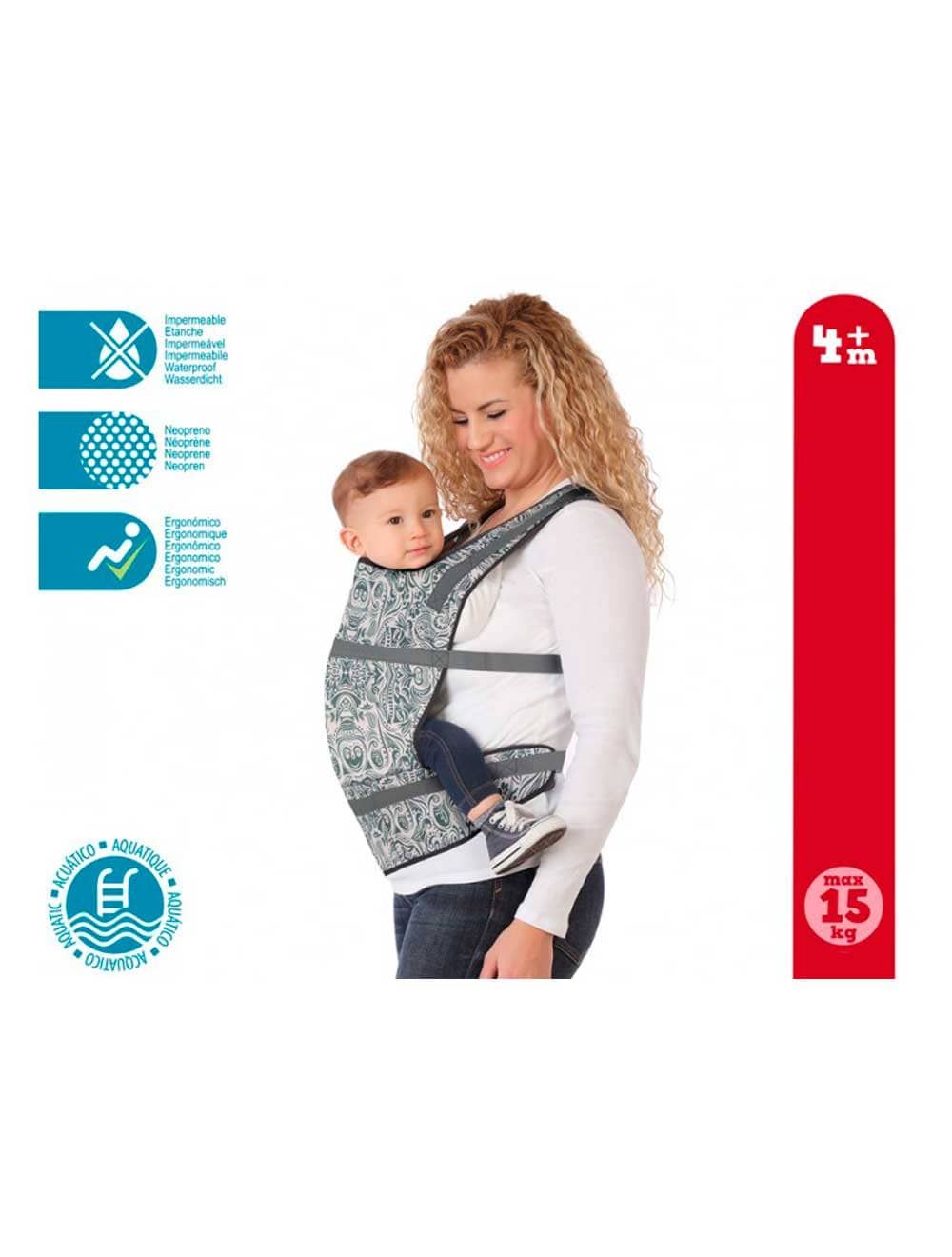 MARSUPIO PORTA BEBE' IN NEOPRENE ACQUATICO ERGONOMICO 4 M +