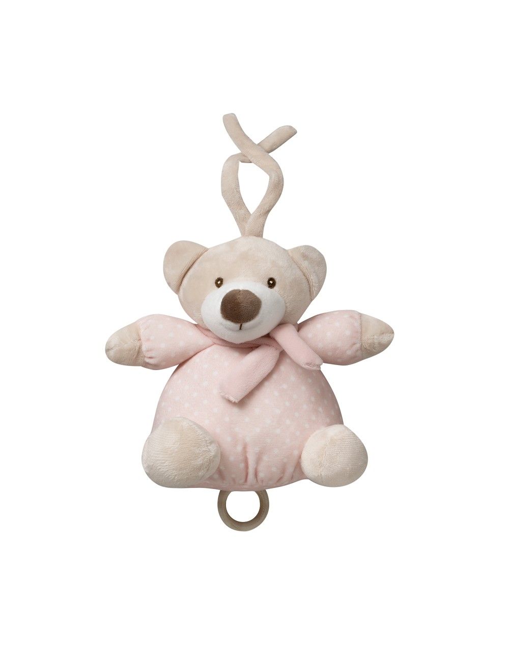 Carillon Culla Passeggino Neonato Peluche Musicale Orsetto Rosa - Interbaby