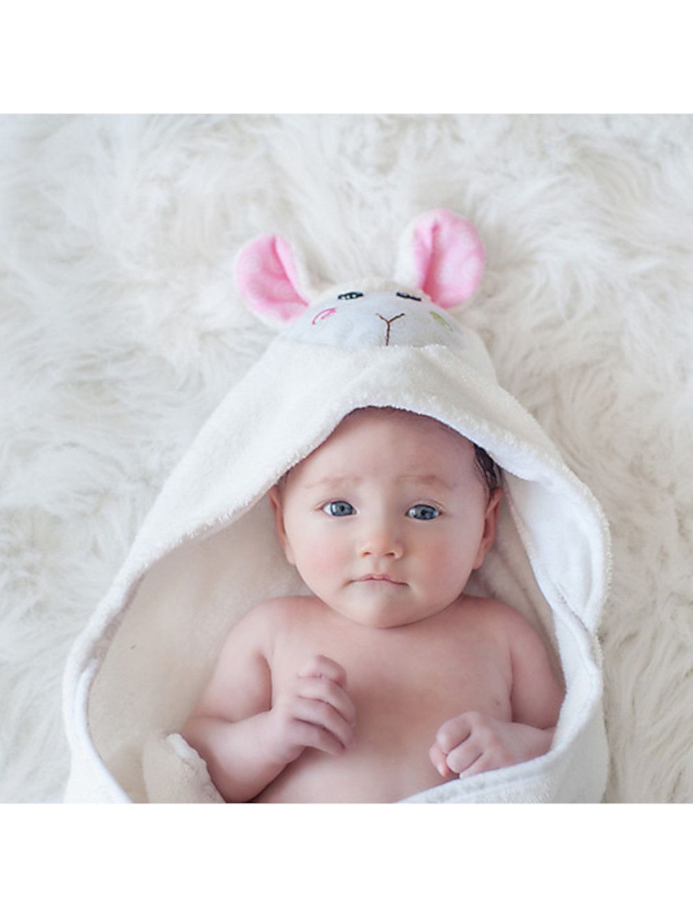 Asciugamano neonato a triangolo 0-2 anni - Agnellino - Zoocchini