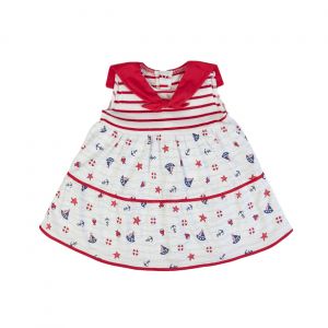 VESTITO NEONATA BAMBINA GIRO MANICA COTONE - MARINARA